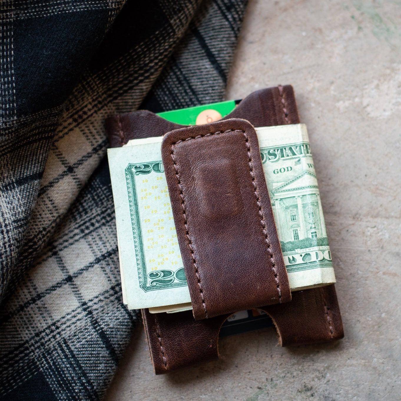 Leather Money Clip Wallet