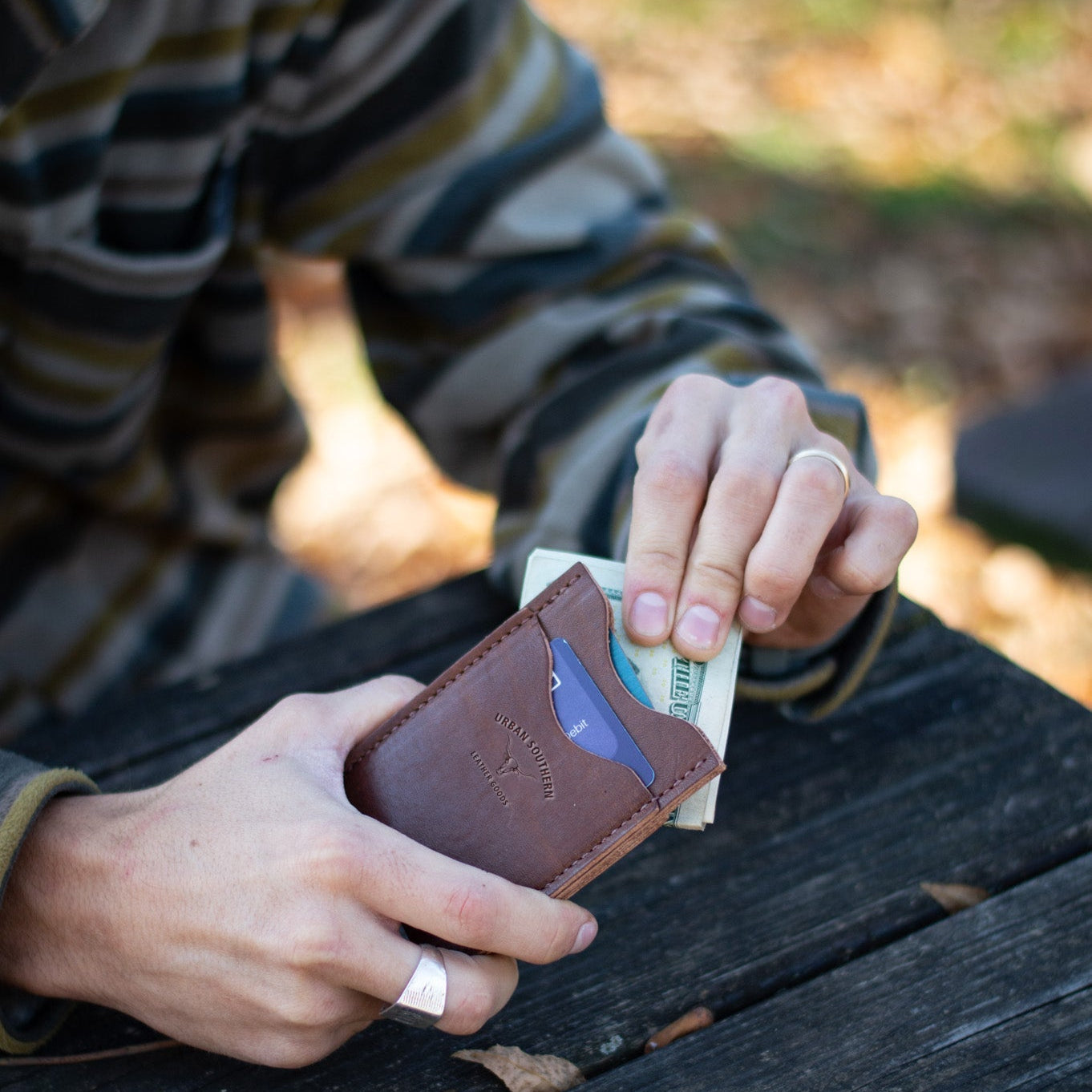 Leather Money Clip Wallet