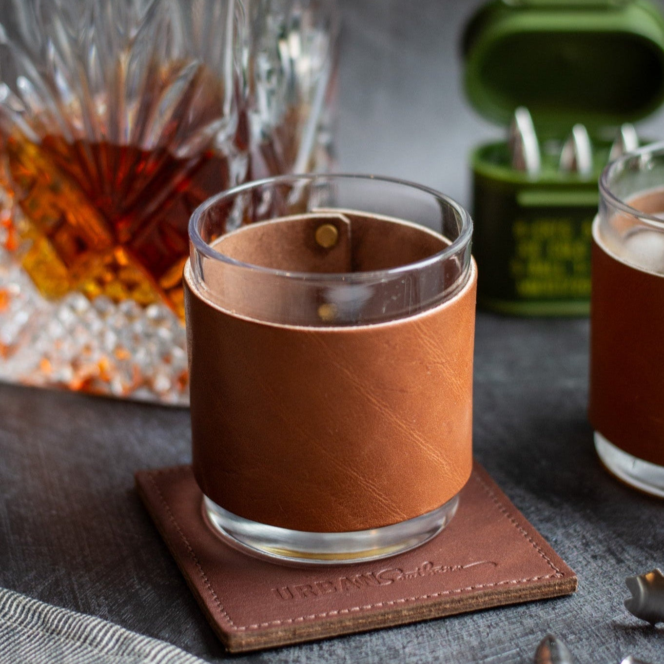 Leather Wrapped Whiskey Glass