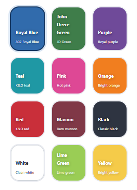K&D Plastics Color Chart
