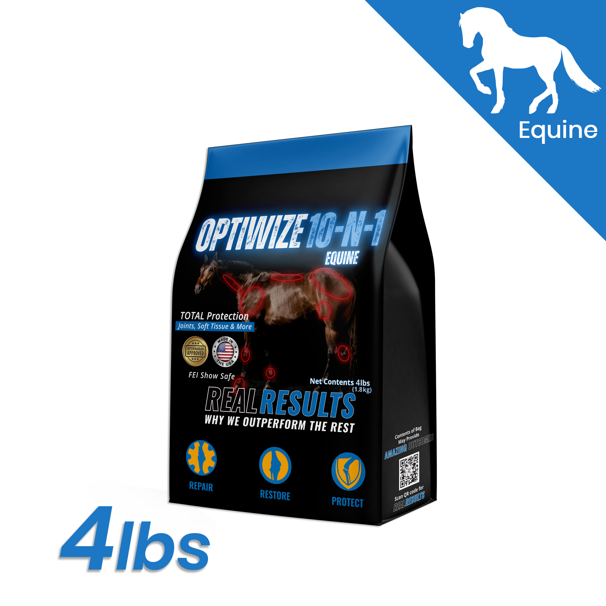 Bag of Optiwize 10-N-1 Equine supplement.