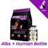 Optiwize 10-N-1 pet food package and human bottle
