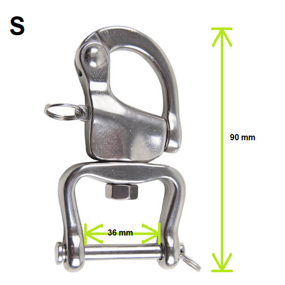 Ideal Quick Release Shackle with Wide Fitting, size small with measurements