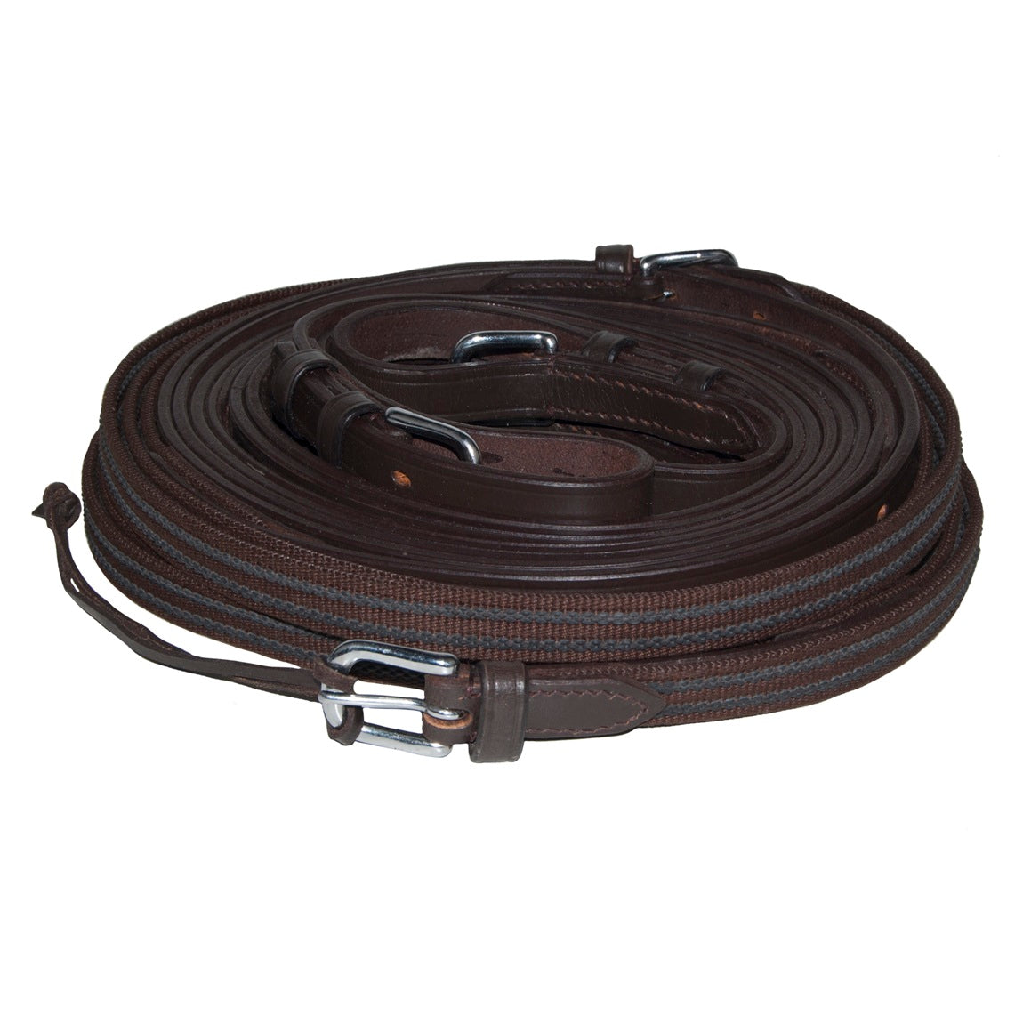 Ideal Web Grip Pair Leather Driving Reins