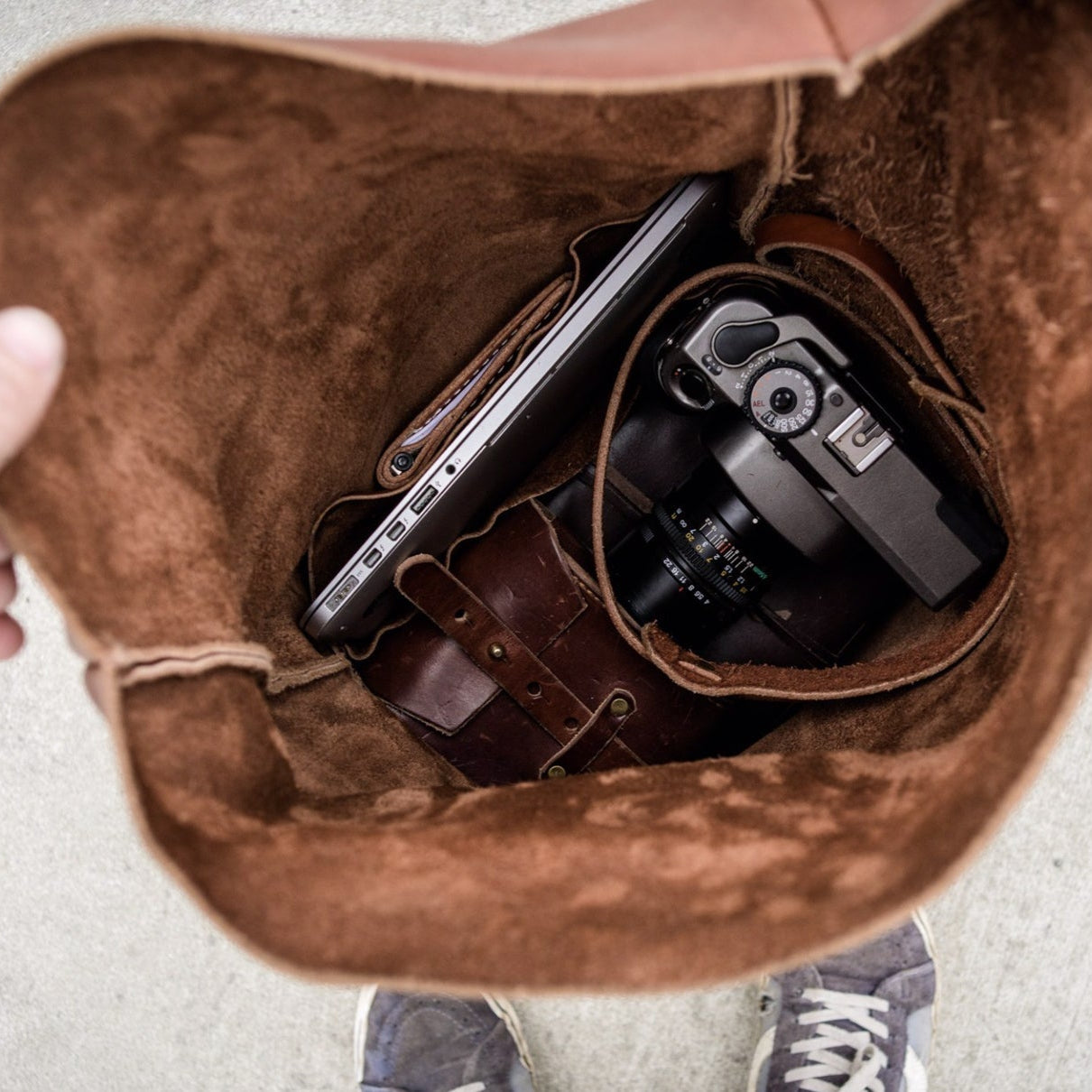 Leather Rolltop Backpack