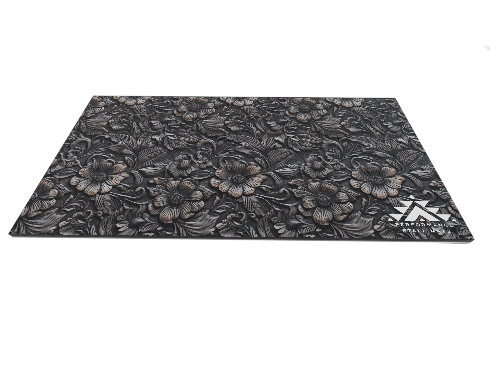 Portable Stall Mat Tooled Leather
