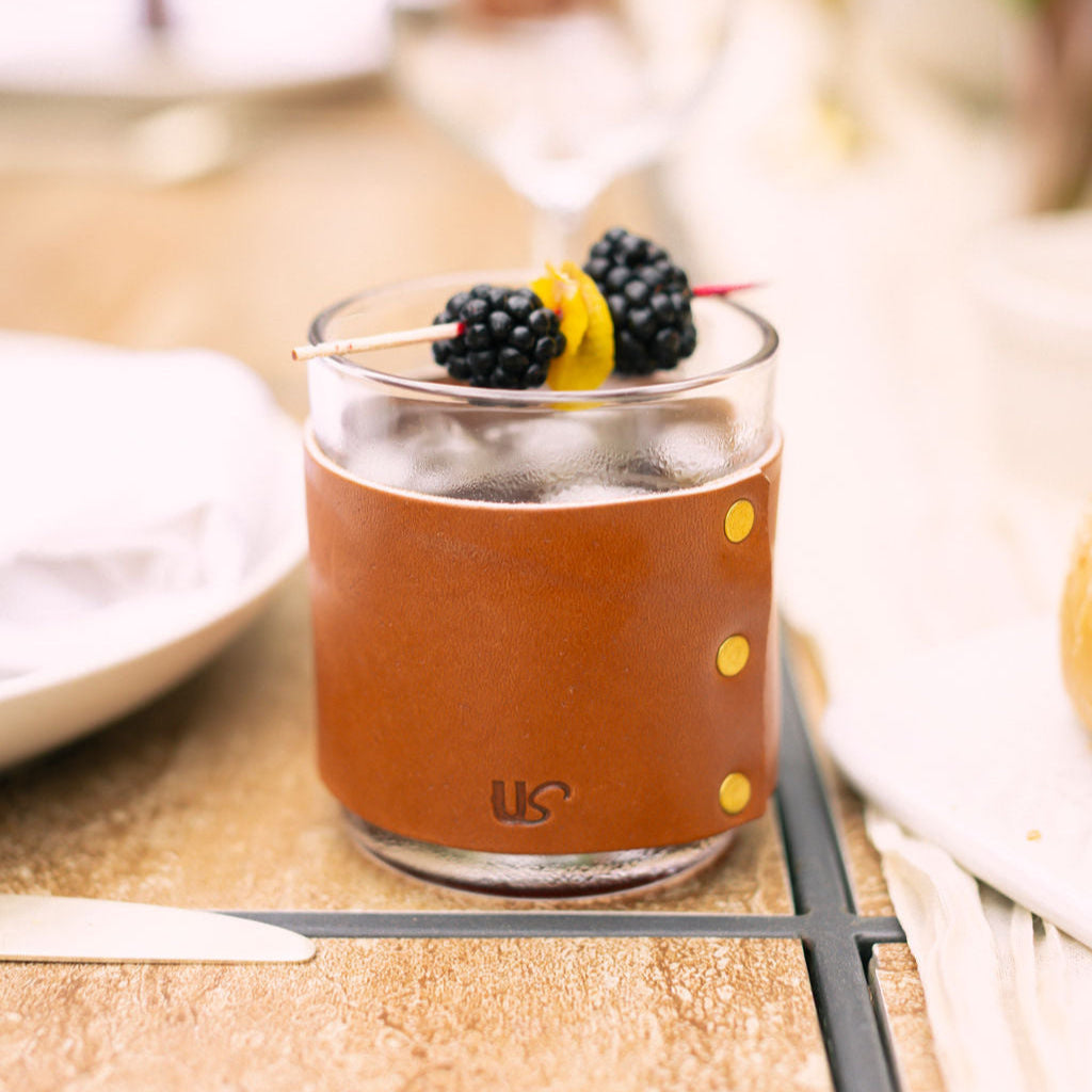 Leather Wrapped Whiskey Glass