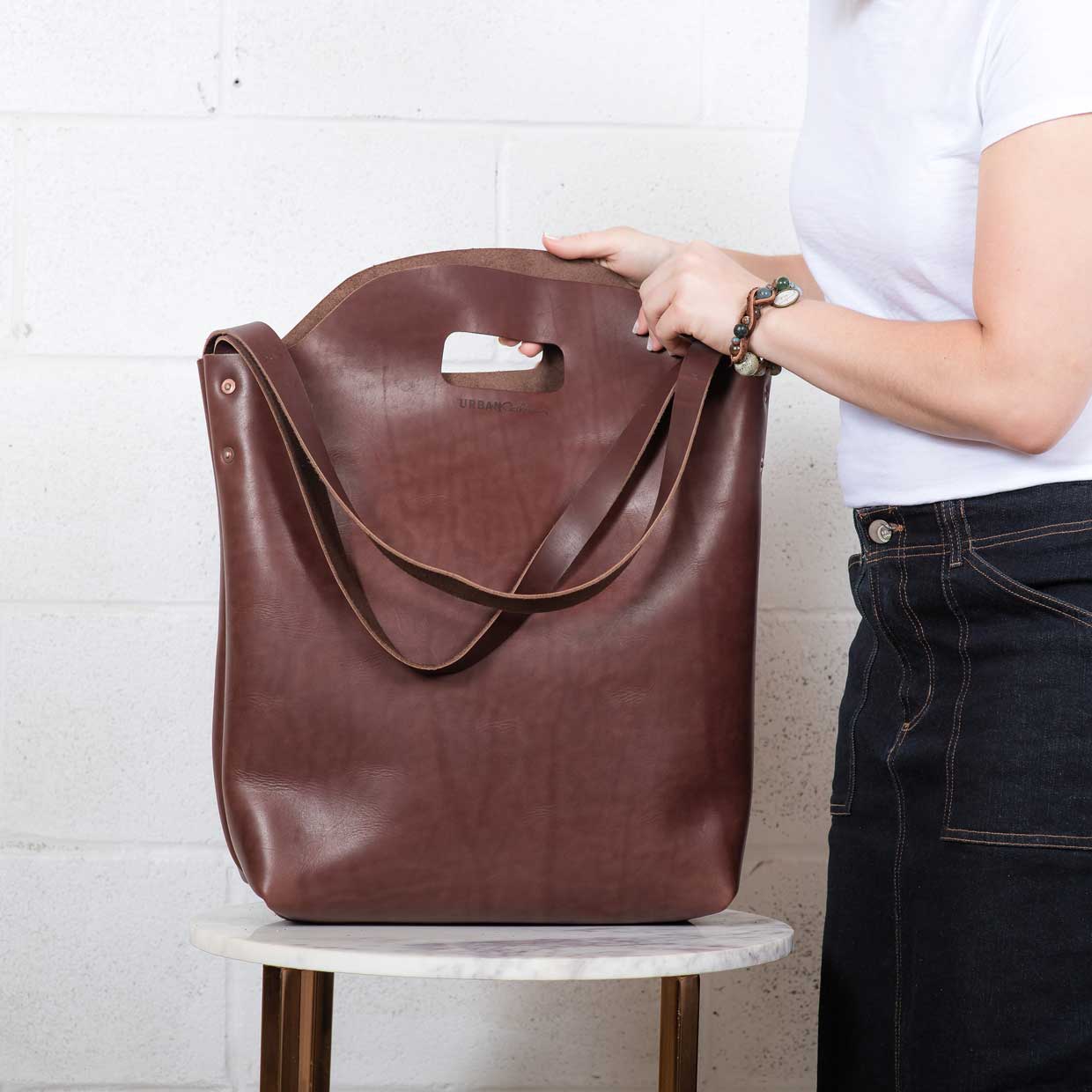 Leather Market Tote