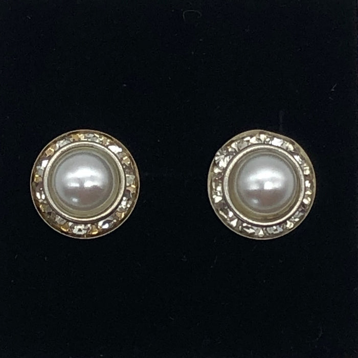Stud Earrings - Pearl Rhinestone